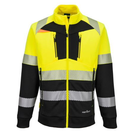 Portwest - Sweat-shirt zippé stretch avec bandes réfléchissantes DX4 haute visibilité classe 1