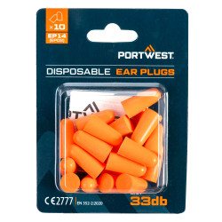 Portwest - Bouchons d'oreille en mousse PU (Pack de 10)