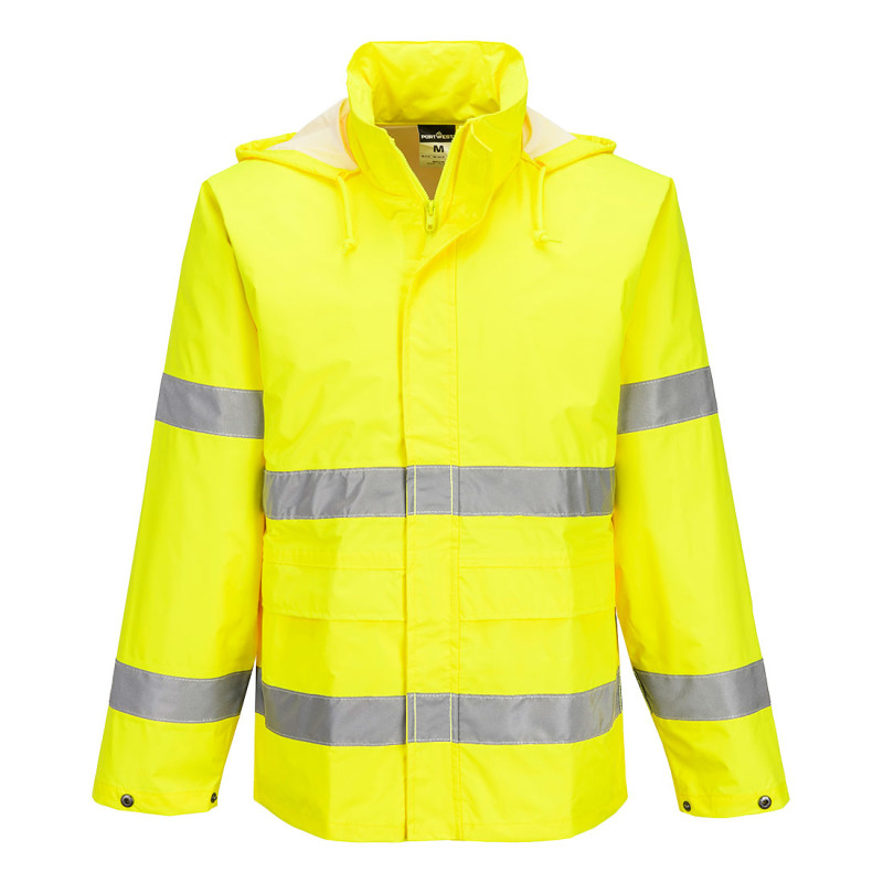 Portwest - Veste de pluie imperméable avec capuche enroulable ESSENTIAL ES1 haute visibilité classe 3
