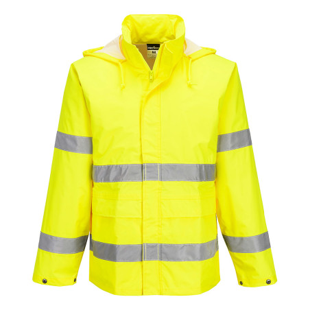 Portwest - Veste de pluie imperméable avec capuche enroulable ESSENTIAL ES1 haute visibilité classe 3