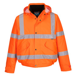 Portwest - Veste bombers imperméable et très chaude avec capuche enroulable ESSENTIAL ES1 haute visibilité classe 3