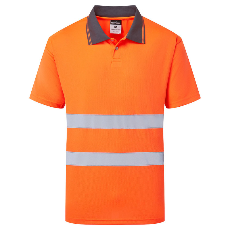 Portwest - Polo manches courtes en tissu nid d'abeilles coupe ample ESSENTIAL ES1 haute visibilité classe 2