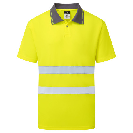 Portwest - Polo manches courtes en tissu nid d'abeilles coupe ample ESSENTIAL ES1 haute visibilité classe 2
