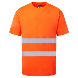 Portwest - Tee-shirt manches courtes en tissu nid d'abeilles coupe ample ESSENTIAL ES1 haute visibilité classe 1 et 2