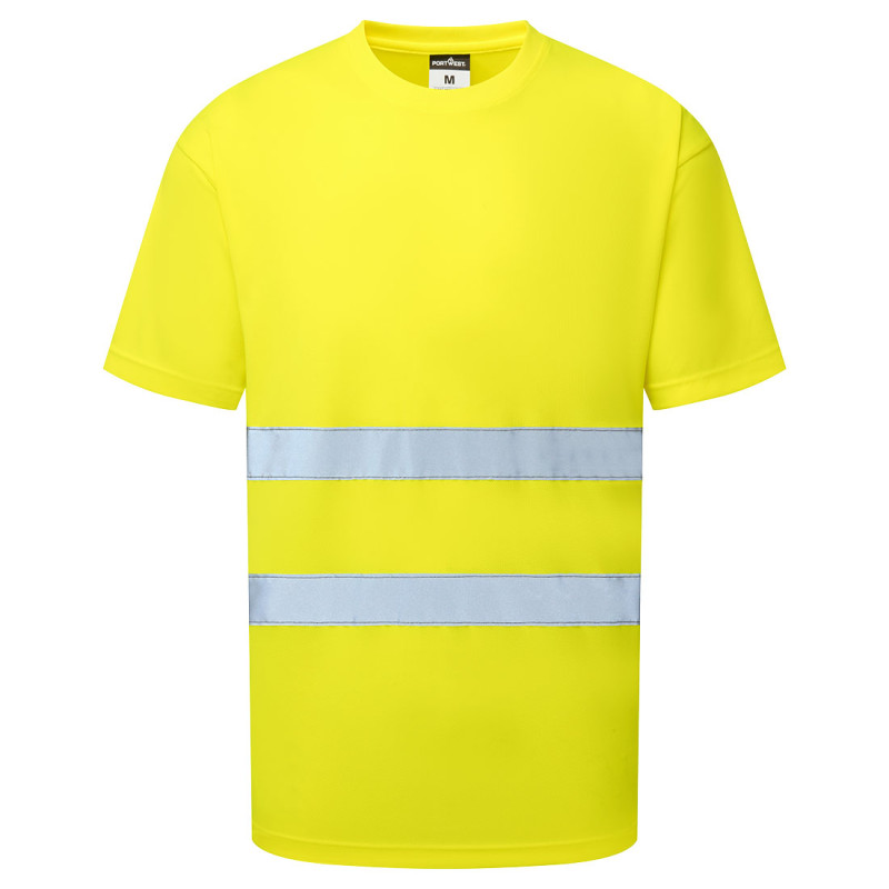 Portwest - Tee-shirt manches courtes en tissu nid d'abeilles coupe ample ESSENTIAL ES1 haute visibilité classe 1 et 2