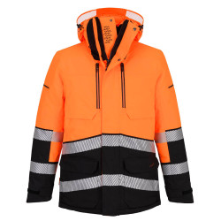 Portwest - Parka grand froid imperméable et très chaude avec jupon pare-neige EV4 haute visibilité classe 2 et 3