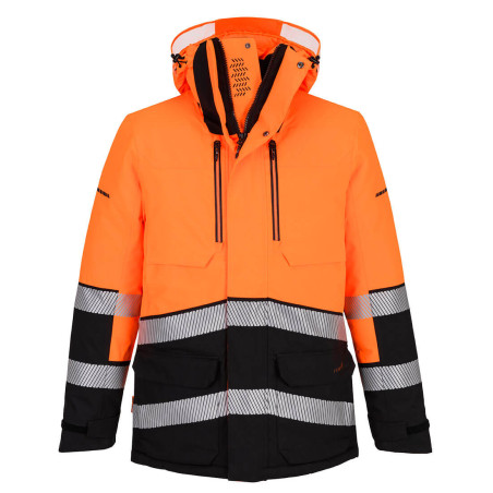 Portwest - Parka grand froid imperméable et très chaude avec jupon pare-neige EV4 haute visibilité classe 2 et 3