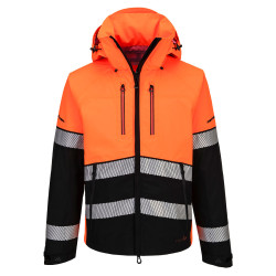Portwest - Veste de pluie longue imperméable et respirante à capuche 3 couches EV4 haute visibilité classe 2