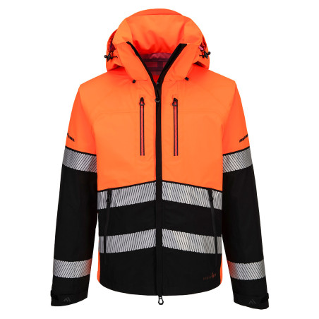 Portwest - Veste de pluie longue imperméable et respirante à capuche 3 couches EV4 haute visibilité classe 2