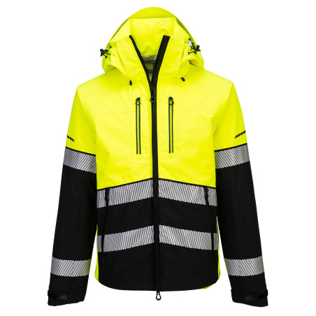 Portwest - Veste de pluie longue imperméable et respirante à capuche 3 couches EV4 haute visibilité classe 2