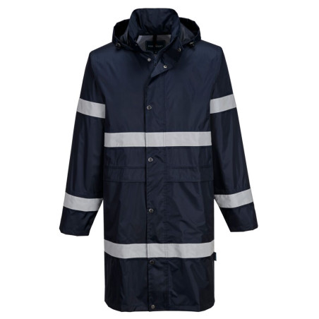 Portwest - Veste de pluie longue imperméable avec bandes réfléchissantes IOANA