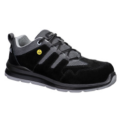 Portwest - Chaussures de sécurité basses en cuir suédé et textile aérés antistatique ESD embout composite S1