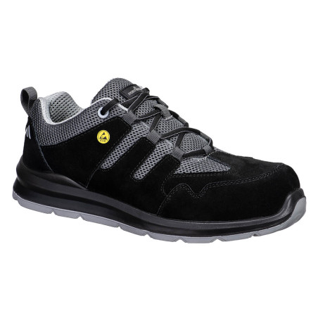 Portwest - Chaussures de sécurité basses en cuir suédé et textile aérés antistatique ESD embout composite S1