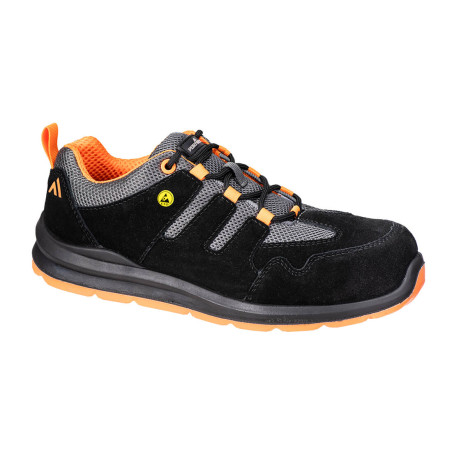 Portwest - Chaussures de sécurité basses en cuir suédé et textile aérés antistatique ESD embout composite S1