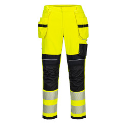 Portwest - Pantalon de travail résistant à la flamme poches hoslter en Modaflame PW3 haute visibilité classe 2