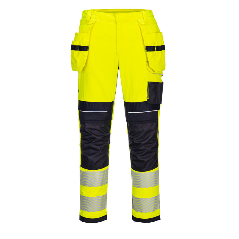 Portwest - Pantalon de travail résistant à la flamme poches hoslter en Modaflame PW3 haute visibilité classe 2