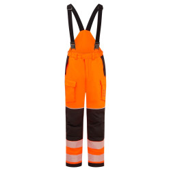 Portwest - Pantalon de pluie pour l'hiver anti-flamme avec tissu Modaflame PW3 haute visibilité classe 2