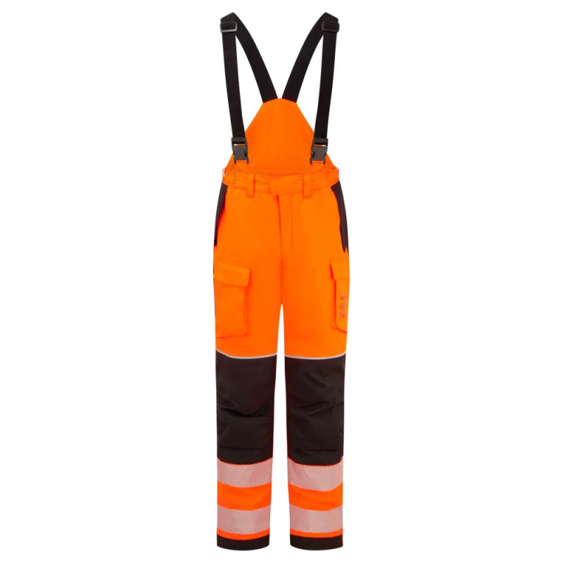 Portwest - Pantalon de pluie pour l'hiver anti-flamme avec tissu Modaflame PW3 haute visibilité classe 2