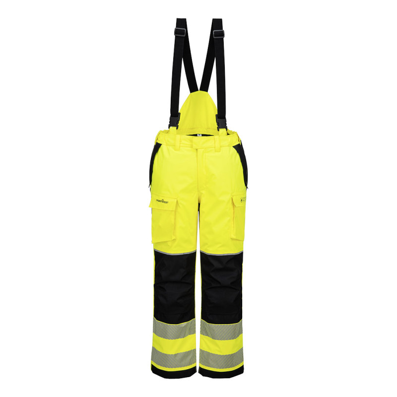 Portwest - Pantalon de pluie pour l'hiver anti-flamme avec tissu Modaflame PW3 haute visibilité classe 2