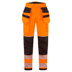 Portwest - Pantalon de pluie pour l'hiver anti-flamme avec tissu Modaflame poches Holster PW3 haute visibilité classe 2