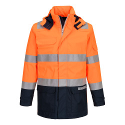 Portwest - Veste de pluie résistante à la flamme en Bizflame haute visibilité classe 3