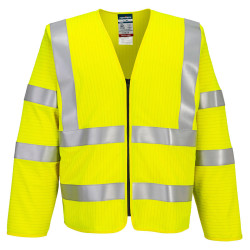 Portwest - Gilet de sécurité zippé manches longues résistant à la flamme en Bizflame haute visibilité classe 2