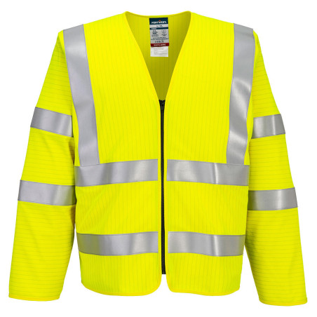 Portwest - Gilet de sécurité zippé manches longues résistant à la flamme en Bizflame haute visibilité classe 2