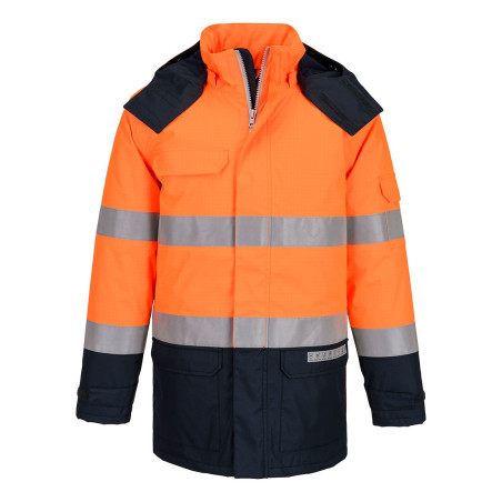 Portwest - Parka longue résistante à la flamme en Bizflame haute visibilité classe 3
