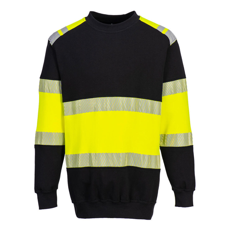 Portwest - Sweat-shirt bicolore en Modaflame PW3 haute visibilité classe 1