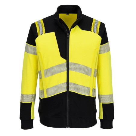 Portwest - Sweat-shirt zippé bicolore en Modaflame PW3 haute visibilité classe 2