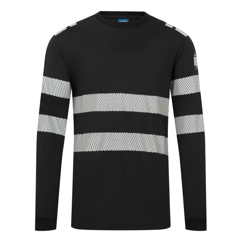 Portwest - Tee-shirt manches longues en Modaflame léger bandes réfléchissantes PW3