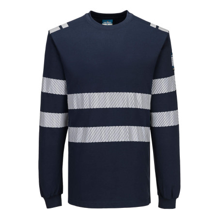 Portwest - Tee-shirt manches longues en Modaflame léger bandes réfléchissantes PW3