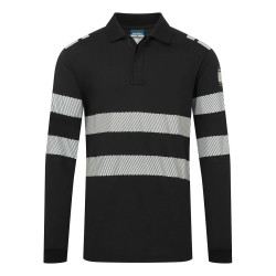 Portwest - Polo manches longues en Modaflame léger bandes réfléchissantes PW3