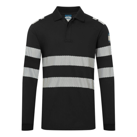 Portwest - Polo manches longues en Modaflame léger bandes réfléchissantes PW3