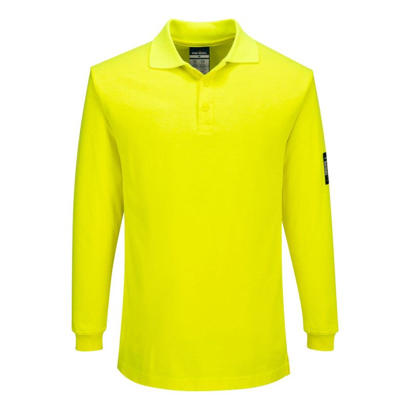 Portwest - Polo manches longues en Modaflame jaune fluo