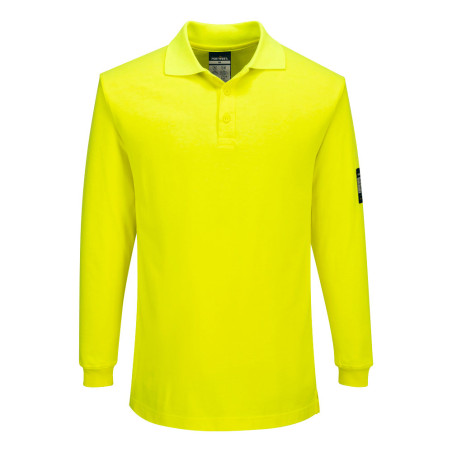 Portwest - Polo manches longues en Modaflame jaune fluo