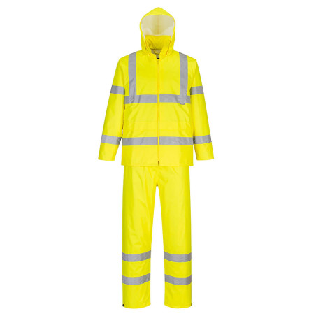 Portwest - Ensemble de pluie enroulable léger et imperméable en polyester et PVC haute visibilité classe 3
