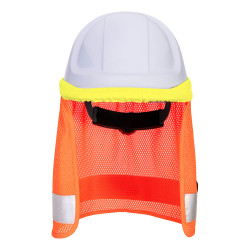 Portwest - Saharienne ventilée pour casque de chantier spécial été en maille haute visibilité