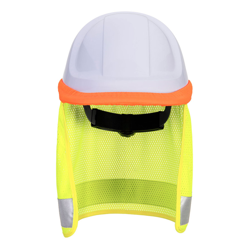 Portwest - Saharienne ventilée pour casque de chantier spécial été en maille haute visibilité