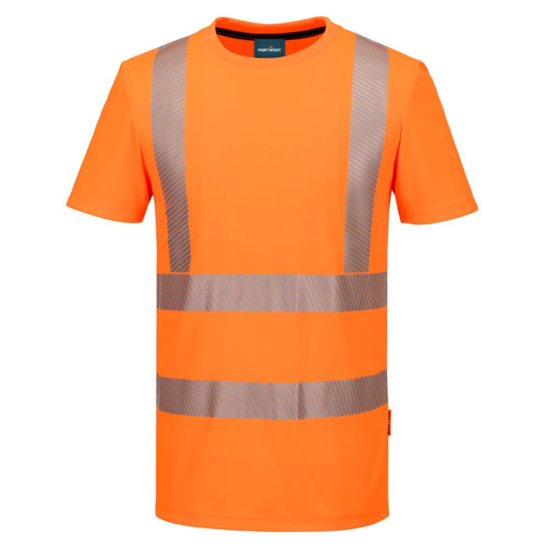 Portwest - Tee-shirt manches courtes en tissu respirant coupe slim KX3 haute visibilité classe 2