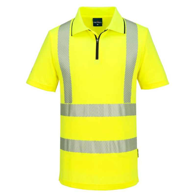Portwest - Polo manches courtes en tissu respirant coupe slim KX3 haute visibilité classe 2