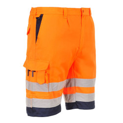 Portwest - Short de travail en poly-coton léger et bandes réfléchissantes haute visibilité classe 1