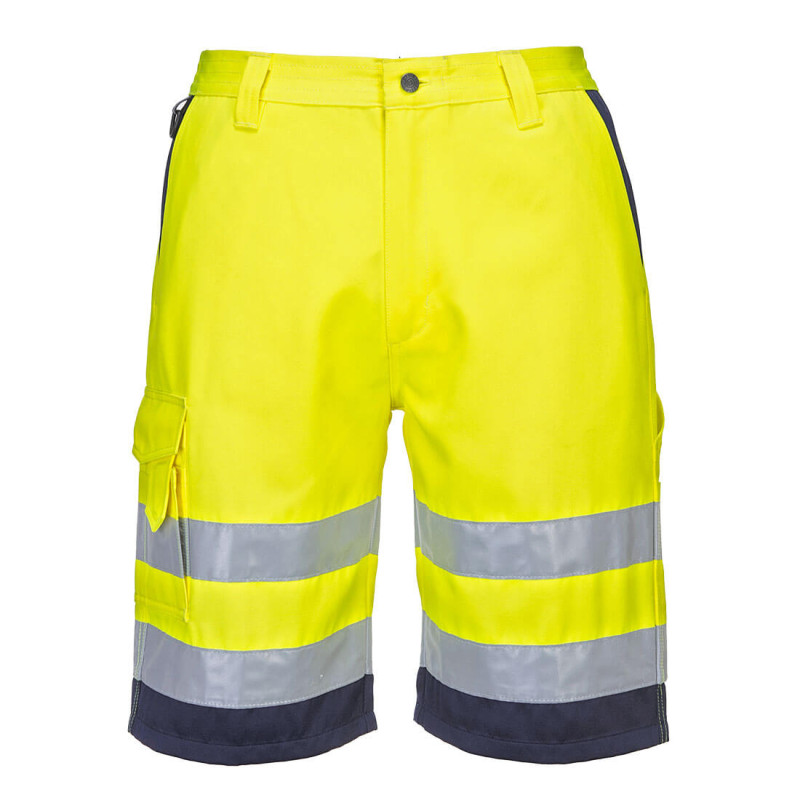 Portwest - Short de travail en poly-coton léger et bandes réfléchissantes haute visibilité classe 1