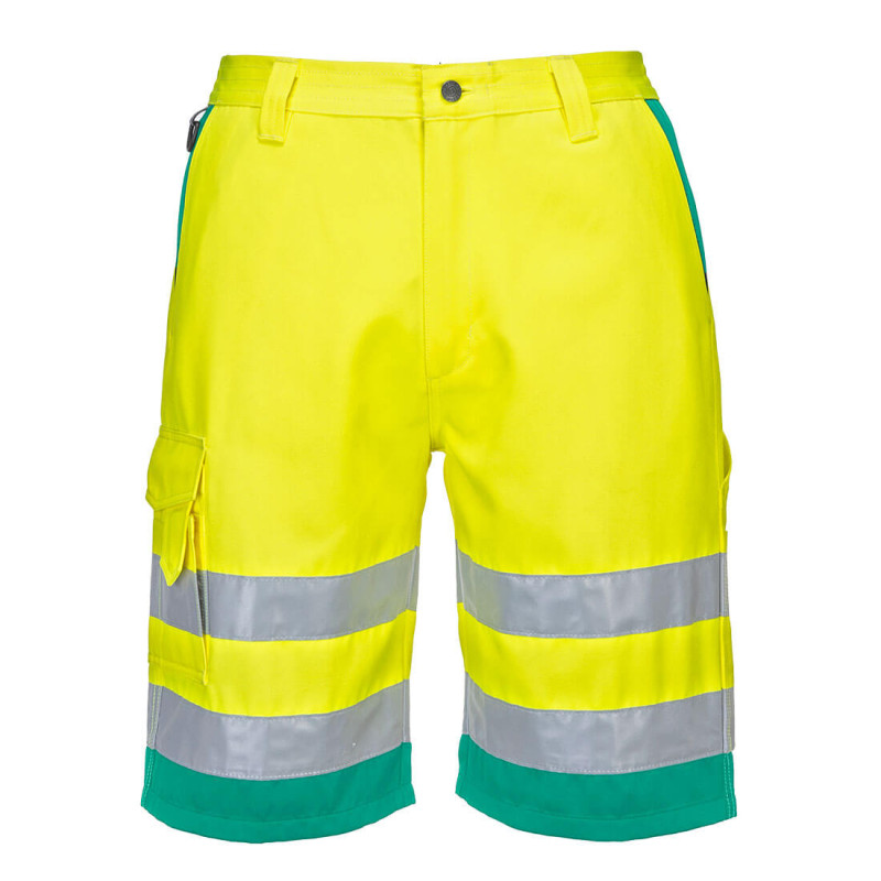 Portwest - Short de travail en poly-coton léger et bandes réfléchissantes haute visibilité classe 1