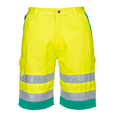 Portwest - Short de travail en poly-coton léger et bandes réfléchissantes haute visibilité classe 1