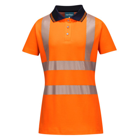Portwest - Polo de travail pour femmes avec bandes réfléchissantes haute visibilité classe 2