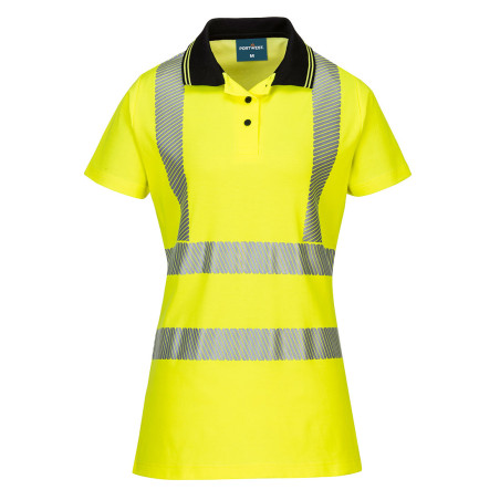 Portwest - Polo de travail pour femmes avec bandes réfléchissantes haute visibilité classe 2