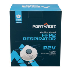 Portwest - Masques respiratoires jetables à valve Dolomite FFP2 avec sangle de tête rabattable (Pack de 10)