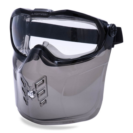 Portwest - Lunette-masque de protection haut de gamme avec pare-visage pour une protection des yeux et du visage