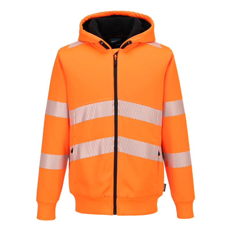 Portwest - Sweat-shirt à capuche d'hiver doublure sherpa PW3 haute visibilité classe 3